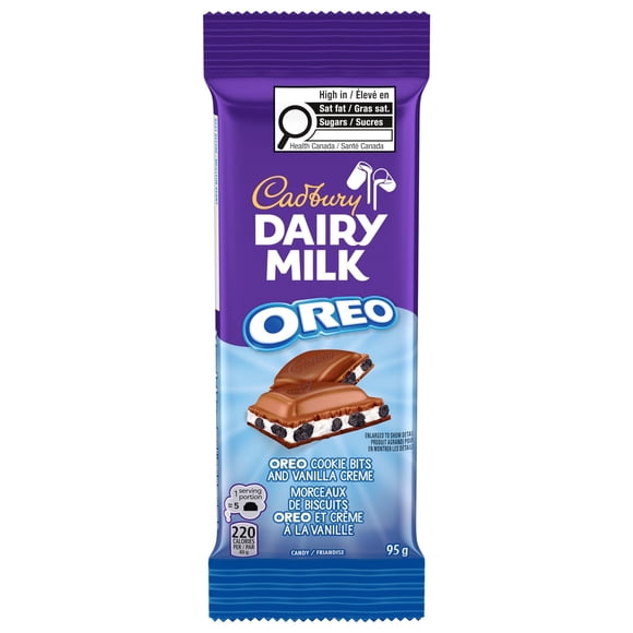 Cadbury Dairy Milk, OREO Cookie Bits and Vanilla Creme, Chocolatey Candy Bar