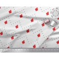 thumbnail image 2 of Soimoi Red Moss Georgette Fabric Butidar Jamdani Print Sewing Fabric Yard 42 Inch Wide, 2 of 2