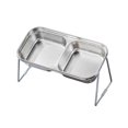 thumbnail image 2 of TopLLC Stainless Steel Kitty Bowl Kitty Food Bowl Dog Kitty Water Bowl Rice Food And Water Integrated Non Knocks And Neck Protection Stainless steel cat basin, 2 of 6