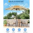 thumbnail image 3 of 9FT Outdoor Patio Umbrella with Crank Lift, Double Layer Wind Vent & Push-Button Tilt,UV Protection, Waterproof, Heavy Duty 8 Rib Design for Deck, Pool, Garden, 3 of 7