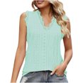 thumbnail image 1 of Birdeem Mode Femmes Été Col en V Dentelle Patchwork Sans Manches Haut Aguichant Blouse, 1 of 6