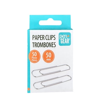Pen+Gear Bigre Papiers Clips Lisses pour Usage Bureau, École et Personnel, 50 mm, 50 Pièces