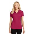 thumbnail image 1 of Port Authority ®  Ladies Pinpoint Mesh Zip Polo. L580 L Dark Fuchsia, 1 of 2