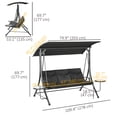 thumbnail image 3 of Outsunny 3 Seat Outdoor Swing Bench with Adjustable Canopy, Coffee Tables, 3 of 10