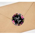 thumbnail image 3 of Darling Souvenir Round 45 Pcs Floral & Vines Border Black Thank You Stickers Envelope Seal-1.6 Inches, 3 of 4