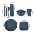 thumbnail image 2 of Pisexur Ensemble de 8 Pcs de Vaisselle en Paille Incluant Couteaux Fourchettes Cuillères Bols Vaisselle Ensemble de Vaisselle Portable pour l'Extérieur, 2 of 5