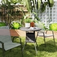 thumbnail image 2 of Outsunny 27.5" Outdoor Wicker Dining Table, PE Rattan Patio Furniture Grey, 2 of 10