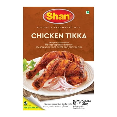 Shan Chicken Tikka Masala Seasoning (50g) - Authentic Tikka Spice Mix for Chicken Tikka Masala, BBQ & Grilling | Vegan Tikka Masala Sauce, Indian Spices for Tikka Paste & Curry