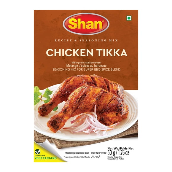 Shan Chicken Tikka Masala Seasoning (50g) - Authentic Tikka Spice Mix for Chicken Tikka Masala, BBQ & Grilling | Vegan Tikka Masala Sauce, Indian Spices for Tikka Paste & Curry
