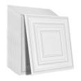thumbnail image 1 of KFFKFF Drop-In Ceiling Panels, Bundle of 12, 24x24 inch, Premium PVC, Simple Setup/Cut, Adhesive Ceiling Tiles for Decor in Home or Office, White Peg Design, 1 of 9