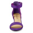 thumbnail image 2 of BLISSFUL STEP Sandales à Talon Épais pour Femmes avec Bride à la Cheville Violet 6, 2 of 6