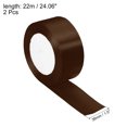thumbnail image 2 of Unique Bargains 1.5 Inch Wide 24 Yards Satin Ribbon, 2 Pack Double Face Solid Crafts Roll for Party Home DIY Wrapping Decoration, Brown, 2 of 6