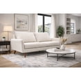 thumbnail image 1 of Brassex Oliver Upholstered 3-Seat Sofa for Living Room and Apartment with Slim Track Arms and Splayed Legs, Beige, 1 of 9