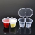thumbnail image 4 of Oleegame 2PC Kids Snack Boxes For School Double Condiment Containers With Lids Double Compartment Condiment Containers 2 Compartment Condiment Containers Travel 50pcs Clear, 4 of 9