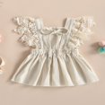 thumbnail image 4 of Toddler Kids Girls Princess Dress Solid Color Lace Fly Sleeve Dress, 4 of 8
