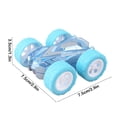 thumbnail image 3 of Blue Friction Power Flip Shock Withstand Car For Kids Age 3 Plus Double Sided Inertial Action Toy Birthday Present Abs Plastic Durable Lightweight Design, 3 of 7