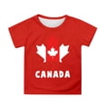 thumbnail image 1 of T-shirt à Manches Courtes pour Filles de la Fête du Canada, Col Rond d'Été, Coupe Décontractée, Chandails de Base, 1 of 4