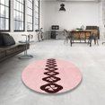 thumbnail image 4 of Ahgly Company Machine Washable Indoor Square Transitional Pink Bubble Gum Pink Area Rugs, 6' Square, 4 of 7
