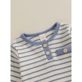 thumbnail image 4 of SUNSIOM Baby Boys 2PCS Pants Sets Long Sleeve Striped Romper and Solid Color Pants Sets, 4 of 6