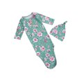 thumbnail image 2 of ITFABS Ensemble de 2 Sacs de Couchage pour Bébé, Poche de Sommeil à Imprimé Floral et Dessin Animé, Bonnet Rond, 2 of 7