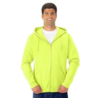 Jerzees Adult NuBlend Full Zip Hooded Sweatshirt, M, Safety Green