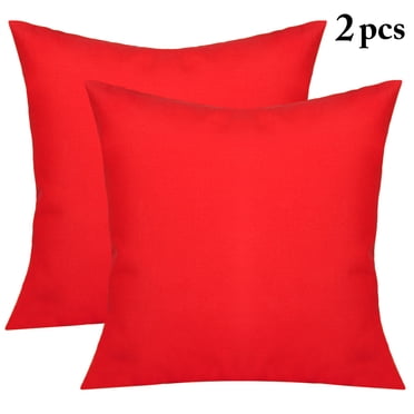 2 Pcs Housses de Coussin Décoratives Unies Simples Carrées Taie de Coussin Intérieur Salon Extérieur Jardin Housse de Coussin pour Voiture Sofa Lit Canapé