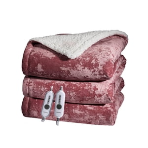 PIONEERWORKS Ultra Soft Electric Heated Blanket Throw 50x60 – 4 Heat Settings, 4H Auto-Off, ETL Certified, LED Controller, Machine Washable, Cozy Warm Blanket for Couch, Bed, Office – Pink