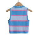 thumbnail image 4 of Dealovy Débardeurs pour Femmes Été Côtelé Court Ajusté Rayé Sans Manches Col Rond T-Shirts, 4 of 4