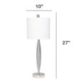 thumbnail image 3 of Lalia Home Stylus Table Lamp with White Fabric Shade&amp;#44; Gray, 3 of 5