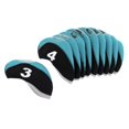 thumbnail image 4 of S SERENABLE 10pcs Neoprene Golf Club Head Covers Wedge Iron Black+Light Blue, 4 of 9