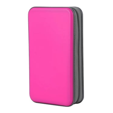 Étui à CD, alavisxf xx Capacité 96 Étui Rigide en Plastique pour CD, Protecteur pour Disques DVD, Étui de Rangement Portable à Fermeture Éclair, Organisateur de CD DVD Portefeuille de Rangement pour Voiture Maison Voyage (Capacité 96, Rose)