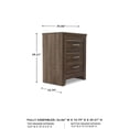 thumbnail image 3 of Signature Design by Ashley Juararo Table de Nuit à 2 Tiroirs, Brun Foncé, 3 of 14