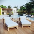 thumbnail image 1 of Modway Upland Ensemble de Patio Extérieur en Teck de 5 Pcs en Blanc Naturel, 1 of 9