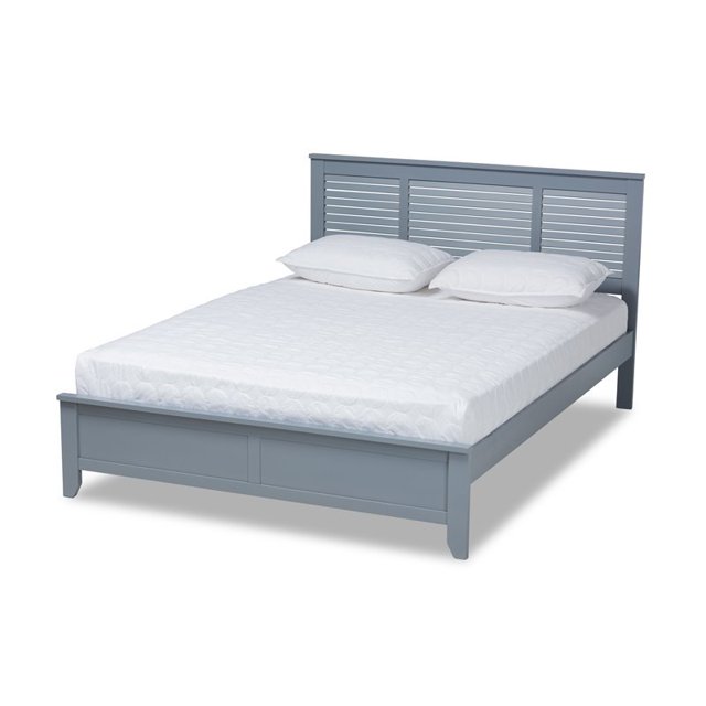 Baxton Studio Adela Full Size Gray Finished Wood Platform Bed