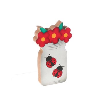 IH Casa Decor Wooden Ladybug Mason Jar Decor