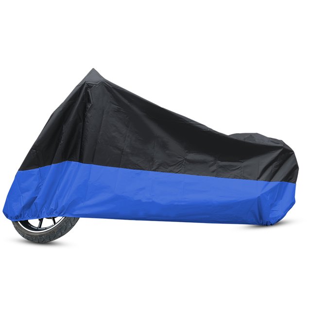REGALWOVEN Large Motorcycle Cover all Season Waterproof UV Protection Black+Blue