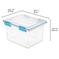 thumbnail image 2 of Sterilite 30 Liter Gasket Box, Weather-Resistant Clear Storage Bin with Latch Lid, Blue, 2 of 8