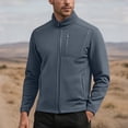 thumbnail image 2 of Lovzfmll Men's Polar Fleece Jacket, Solid Color Stand Collar, Long Sleeve Zip Front, Plush Lining, Fall Jackets for Men, Soft Thermal Jacket, 2 of 4