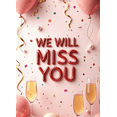 thumbnail image 4 of Pink Themed Glittery Triangle Banner with We Will Miss You Lettering, Party Background Backdrop Decorations, Farewell Party Retirement Party Leaving Party Decor Photo Booth Props, 4 of 4