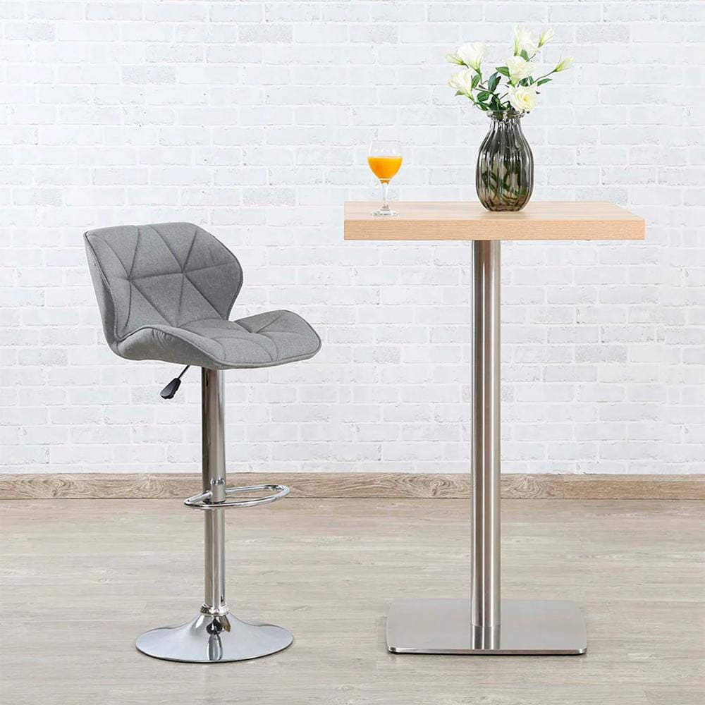 Heavenly Collection Tissu Gris Tabouret Réglable