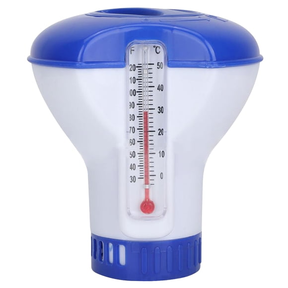Pool Chemical Dispenser with Thermometer Chlorine Tablets Dispenser Spa Chemical Dispenser for Outdoor Indoor Swimming Pools Spas Hot Tubs Fish Ponds