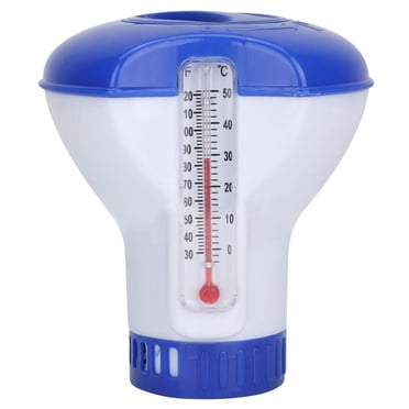 Distributeur de Produits Chimiques pour Piscine avec Thermomètre, Distributeur de Tablettes de Chlore, Distributeur de Produits Chimiques pour Spa pour Piscines Extérieures et Intérieures, Spas, Bains Thermaux, Étangs à Poissons