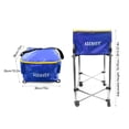 thumbnail image 2 of Stainless Steel Foldable Tennis Ball Hopper with Adjustable Height (76-95cm), 160-Ball Capacity, Portable Design with Casters & Dual-Zipper Opening for Easy Training - Black Nylon Sports Storage, 2 of 6
