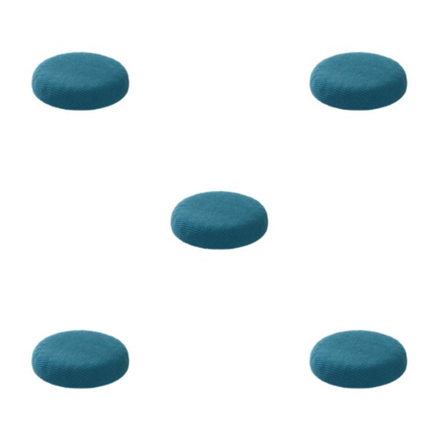 maskred Housses de Coussin Rondes pour Tabouret Confortable Polyester Imperméabilisation Douce Noir Vert 5Set