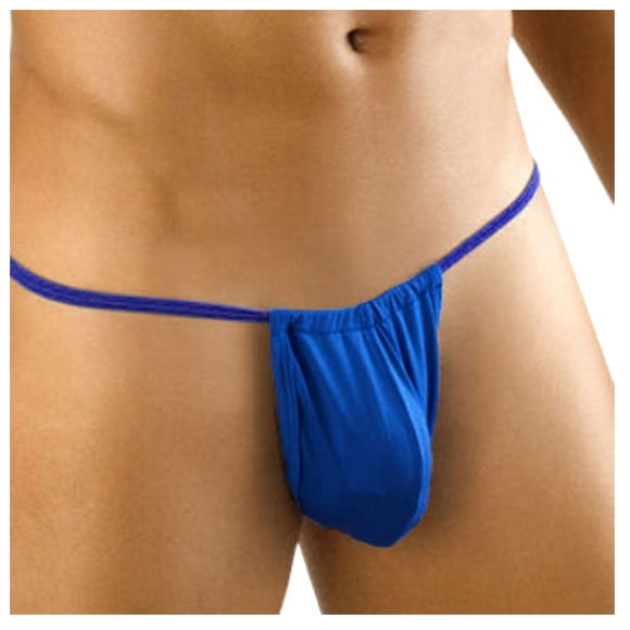BKQCNKM Mens Thong, Mens G String, Low Rise Underwear, Blue M