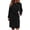 Black, variant on IROINID Women's Trench Coat Long Sleeve Solid Color Notch Lapel Outwear, Loose Autumn and Winter Lapel Woolen Cloth Coat Trench Coat Long Overcoat Outwear