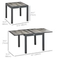 thumbnail image 3 of Outsunny Extendable Outdoor Dining Table with Aluminum Frame, for Balcony (1 Count), 3 of 10