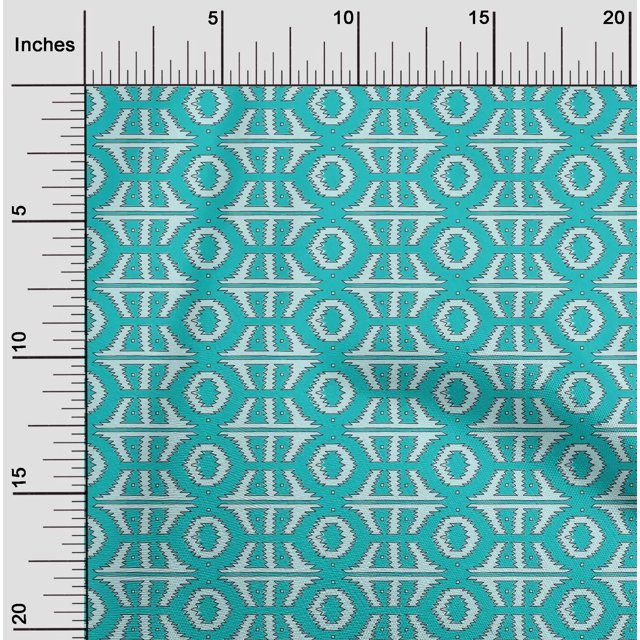 oneOone Cotton Poplin Fabric Geometric Block Print Fabric BTY 42 Inch Wide