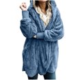 thumbnail image 4 of Fiogavroetic Women's Oversized Open Front Hooded Draped Pockets Cardigan Coat, 4 of 5