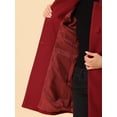 thumbnail image 5 of INSPIRE CHIC Manteau d'Hiver pour Femme à Col Montant, à Simple Boutonnage, Long Mi-Cuisse, Rouge, TP, 5 of 5